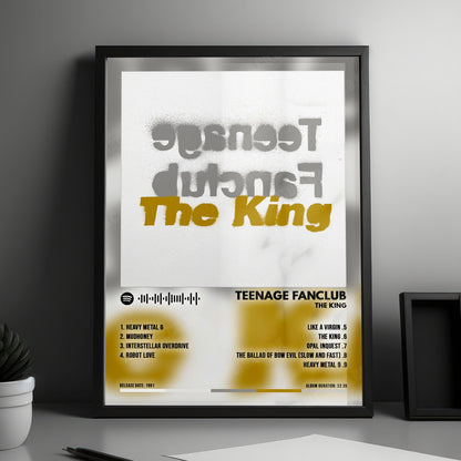 Teenage Fanclub "The King" Album Cover Poster - with Complete Tracklist
