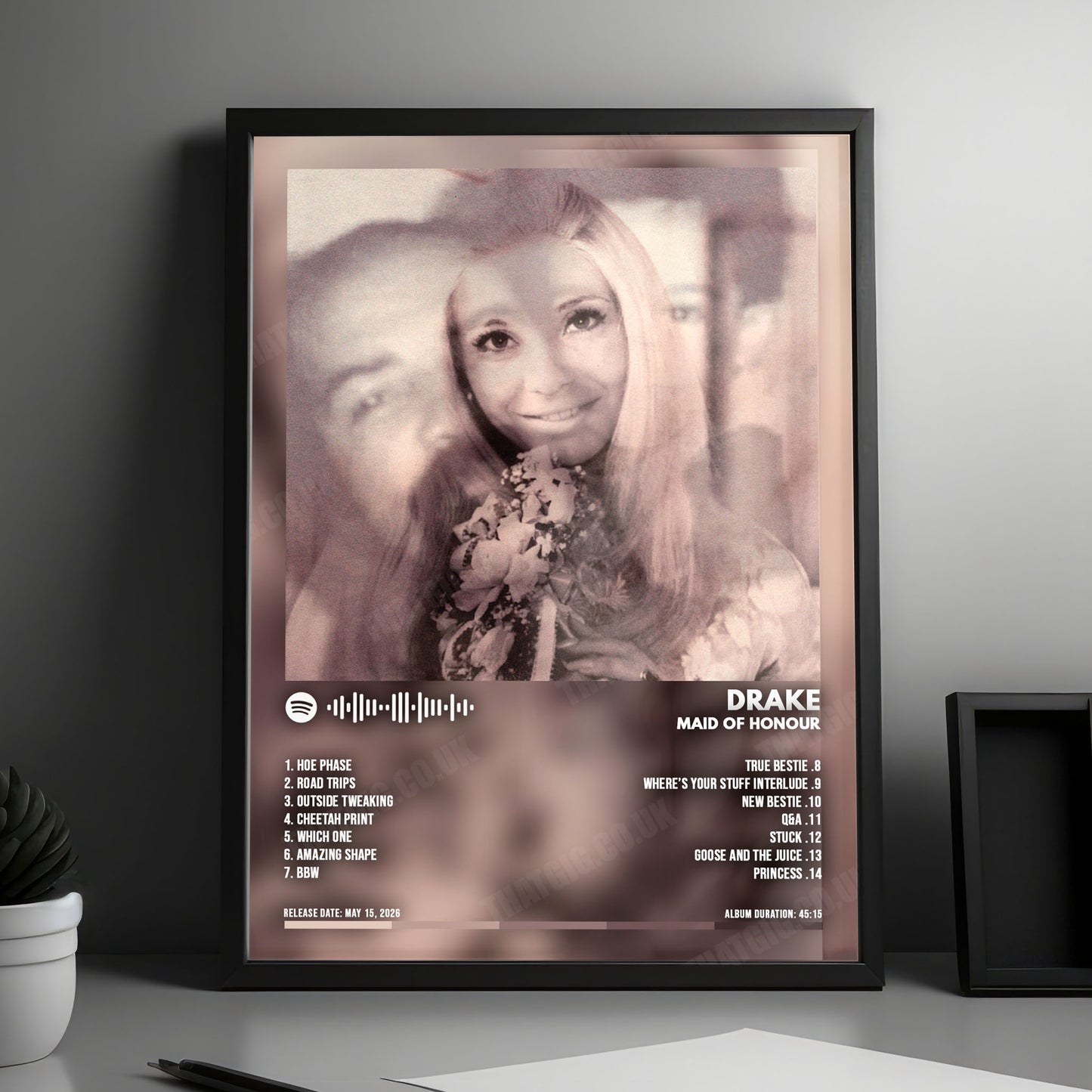 Drake "Maid of Honour " Album Cover Poster - with Complete Tracklist