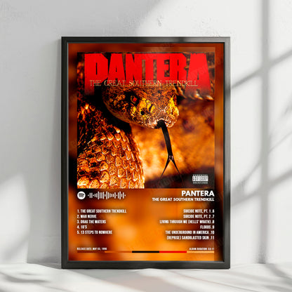 Pantera "The Great Southern Trendkill" Album Cover Poster - with Complete Tracklist