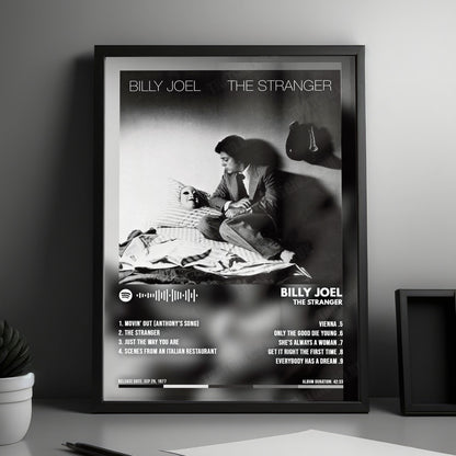 Billy Joel "The Stranger " Album Cover Poster - with Complete Tracklist