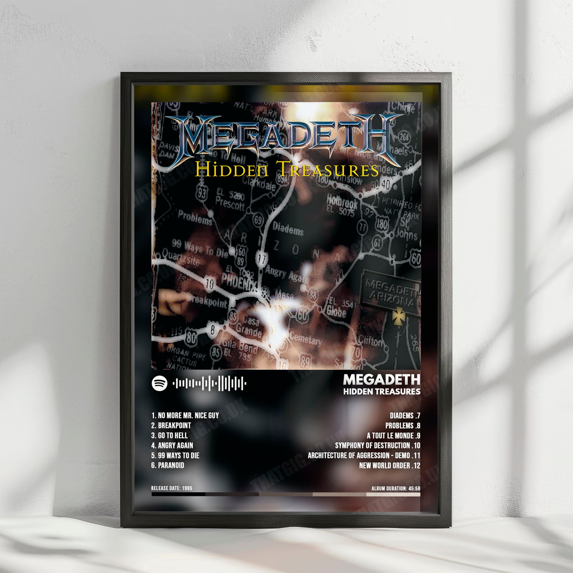 Megadeth "Hidden Treasures" Album Cover Poster - with Complete Tracklist
