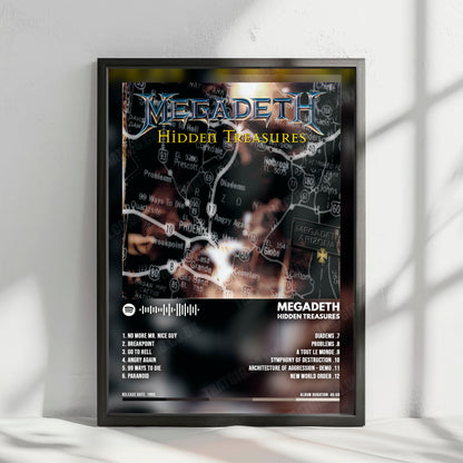 Megadeth "Hidden Treasures" Album Cover Poster - with Complete Tracklist