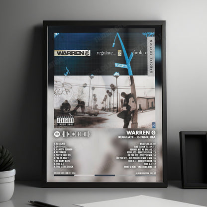 Warren G "Regulate... G Funk Era" Album Cover Poster - with Complete Tracklist