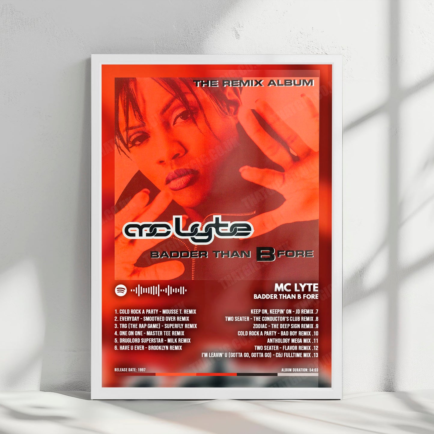 MC Lyte "Badder Than B Fore" Album Cover Poster - with Complete Tracklist