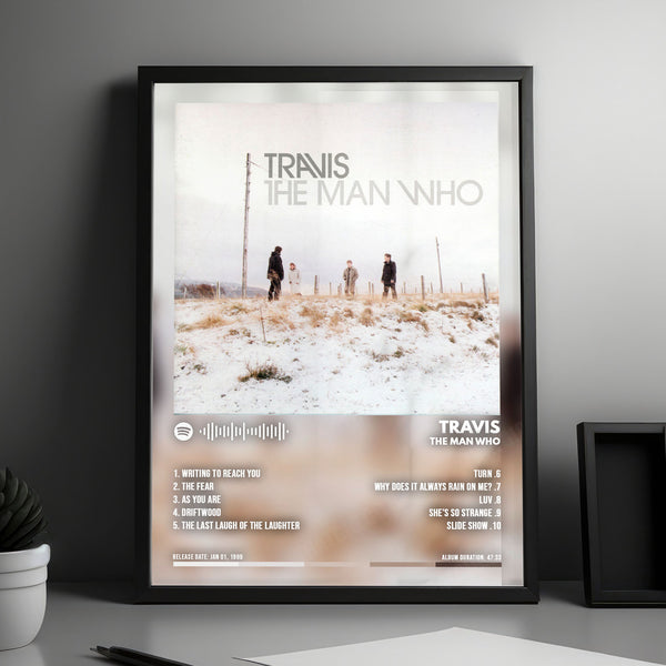 Travis "The Man Who" Album Cover Poster - with Complete Tracklist