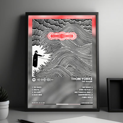 Thom Yorke "The Eraser" Album Cover Poster - with Complete Tracklist
