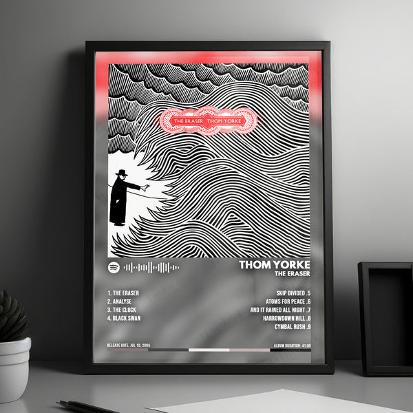 Thom Yorke "The Eraser" Album Cover Poster - with Complete Tracklist