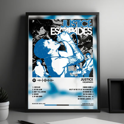 Justice "Escapades" Album Cover Poster - with Complete Tracklist