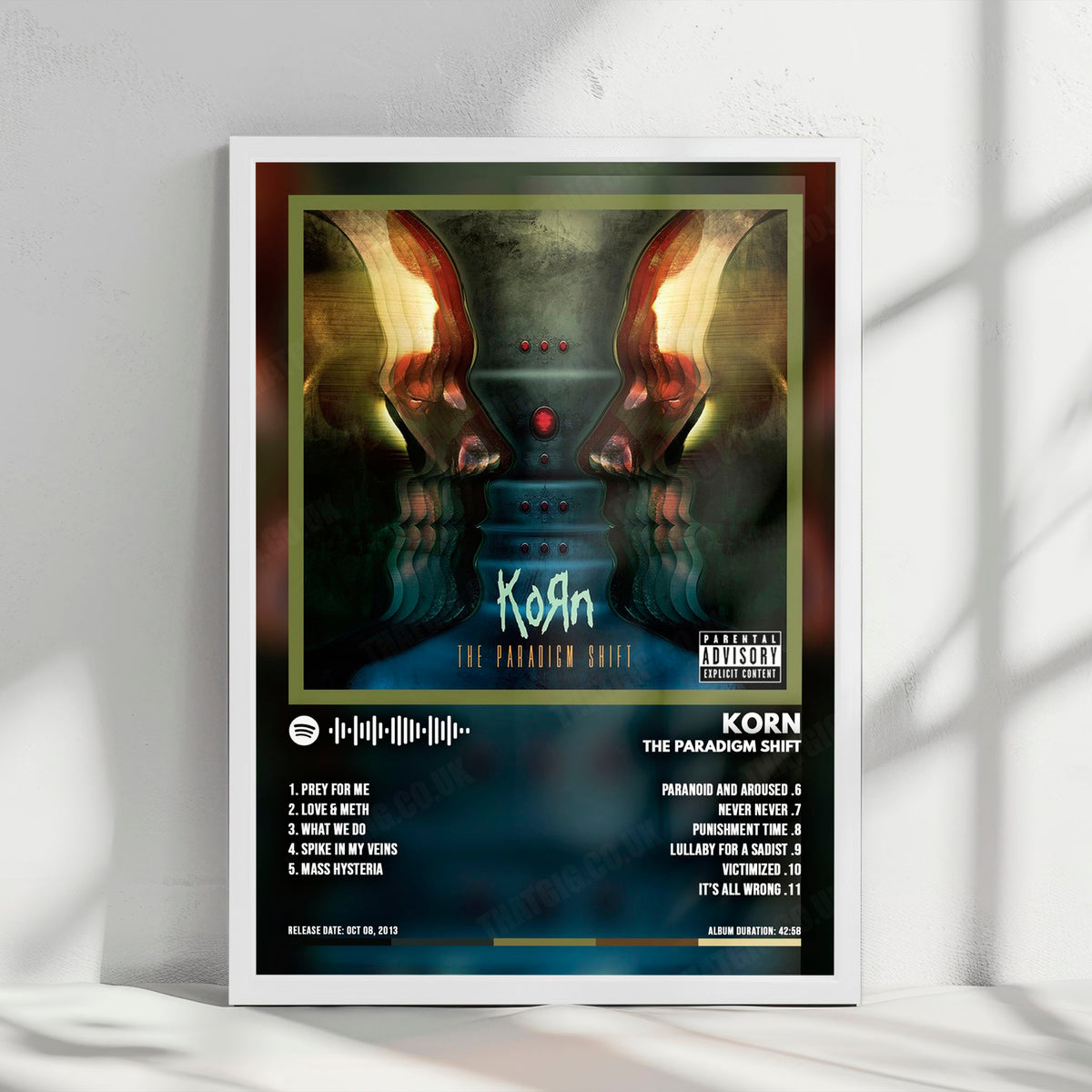 Korn "The Paradigm Shift" Album Cover Poster - with Complete Tracklist
