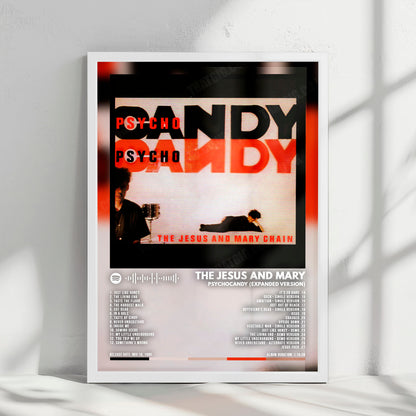 The Jesus and Mary Chain "Psychocandy" Album Cover Poster - with Complete Tracklist