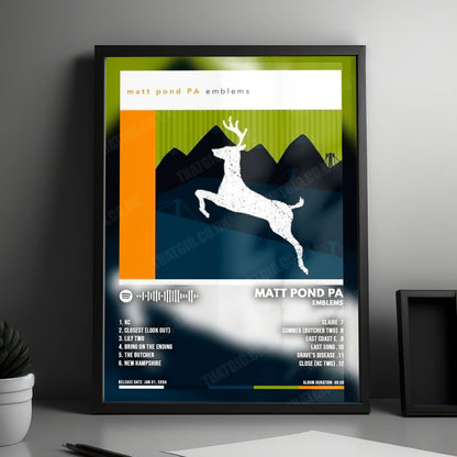 Matt Pond PA "Emblems" Album Cover Poster - with Complete Tracklist