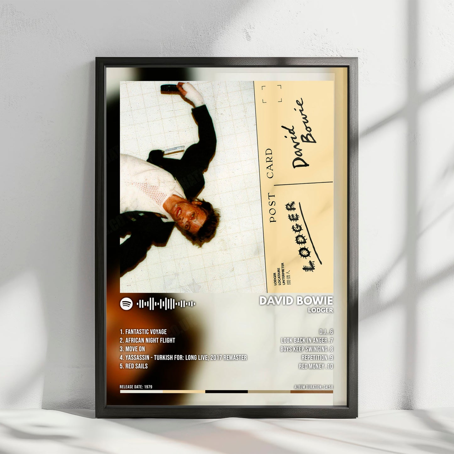 David Bowie "Lodger" Album Cover Poster - with Complete Tracklist