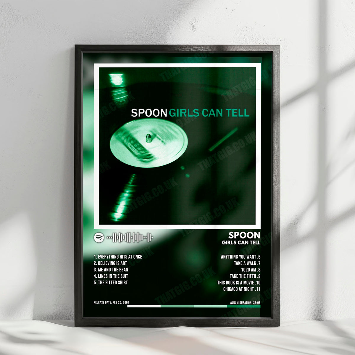 Spoon "Girls Can Tell" Album Cover Poster - with Complete Tracklist