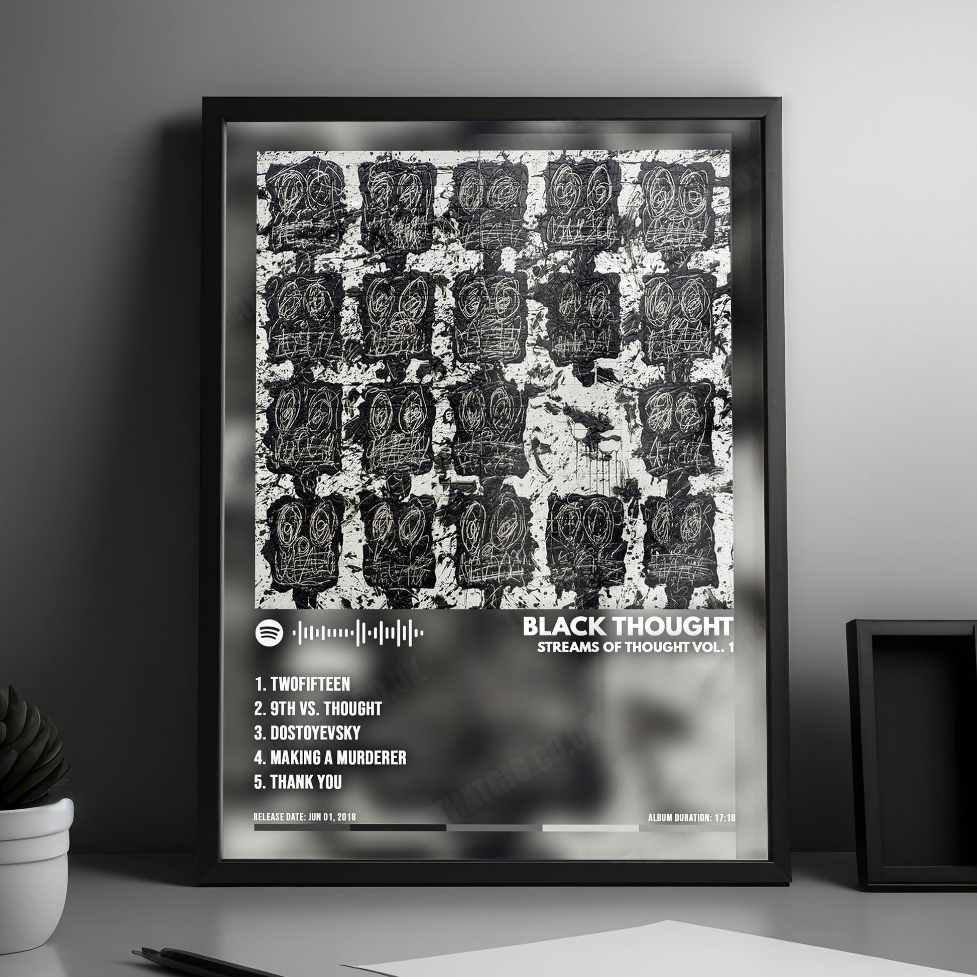 Black Thought "Streams of Thought, Vol. 1 " Album Cover Poster - with Complete Tracklist