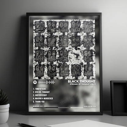 Black Thought "Streams of Thought, Vol. 1 " Album Cover Poster - with Complete Tracklist