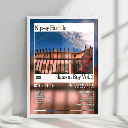 Nipsey Hussle "Slauson Boy, Vol. 1" Album Cover Poster - with Complete Tracklist
