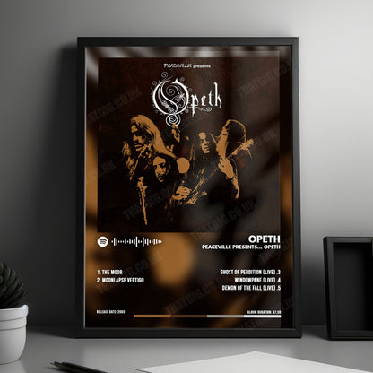 Opeth "Peaceville Presents... Opeth" Album Cover Poster - with Complete Tracklist