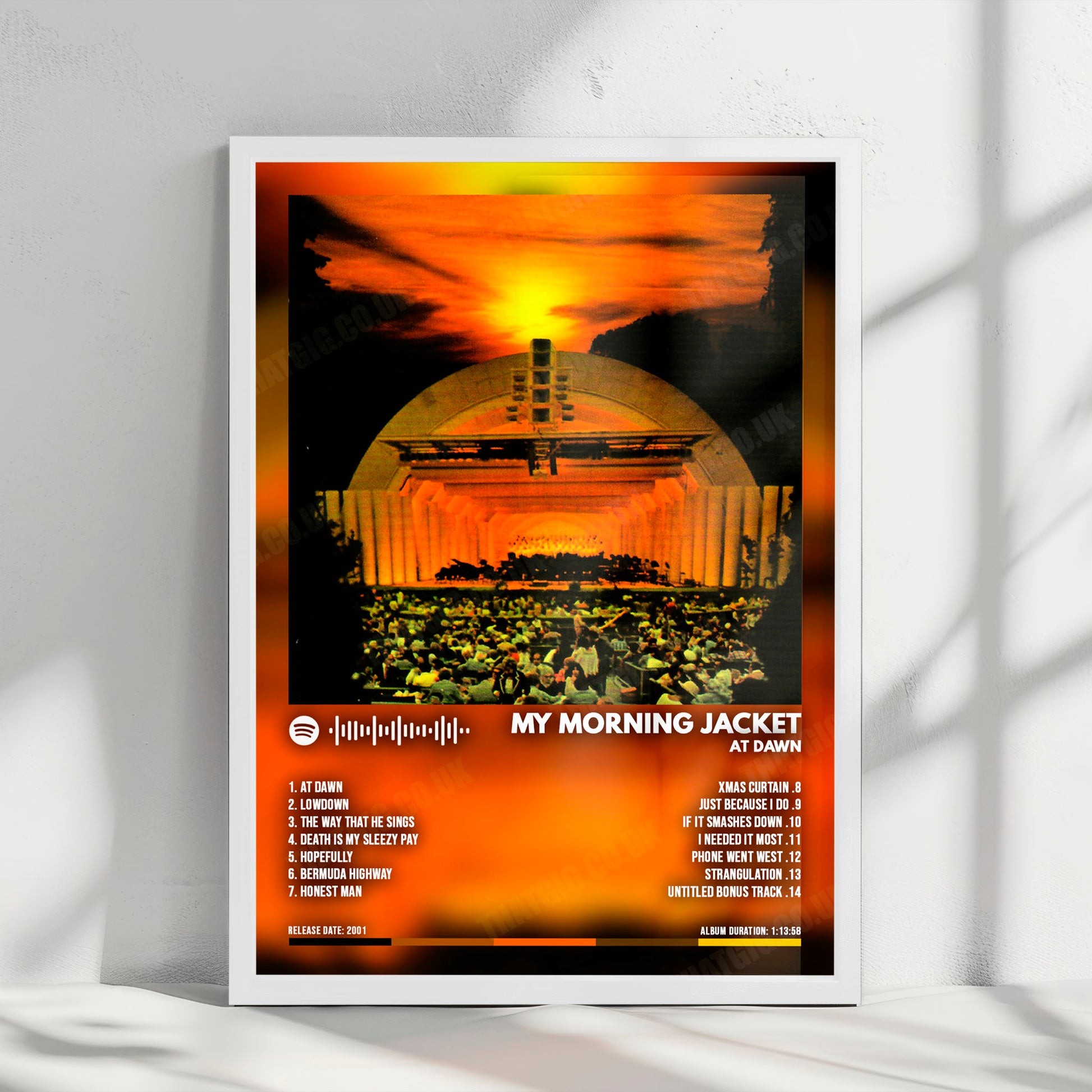 My Morning Jacket "At Dawn" Album Cover Poster - with Complete Tracklist