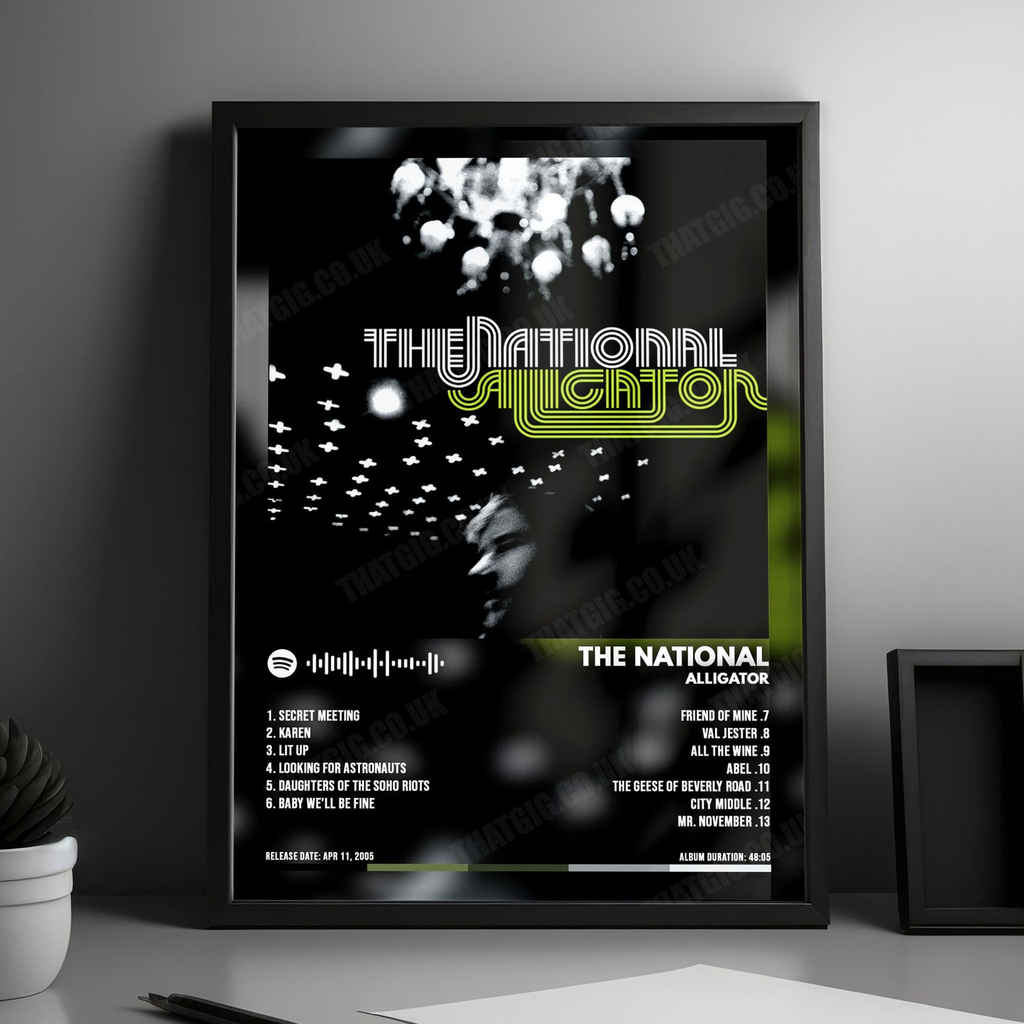 The National "Alligator" Album Cover Poster - with Complete Tracklist