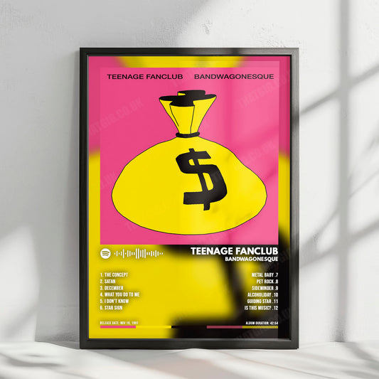Teenage Fanclub "Bandwagonesque" Album Cover Poster - with Complete Tracklist