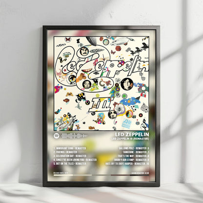 Led Zeppelin "II" Album Cover Poster - with Complete Tracklist