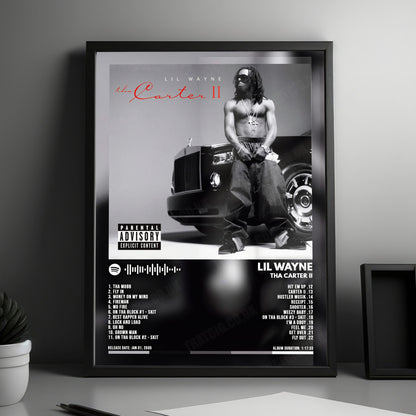 Lil Wayne "Tha Carter II" Album Cover Poster - with Complete Tracklist
