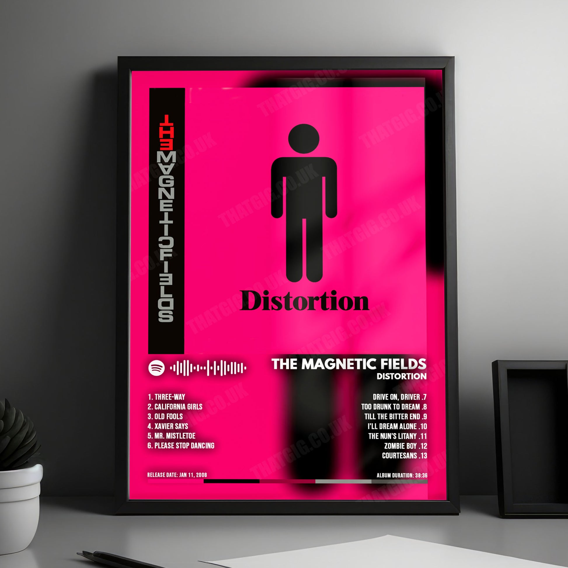 The Magnetic Fields "Distortion" Album Cover Poster - with Complete Tracklist