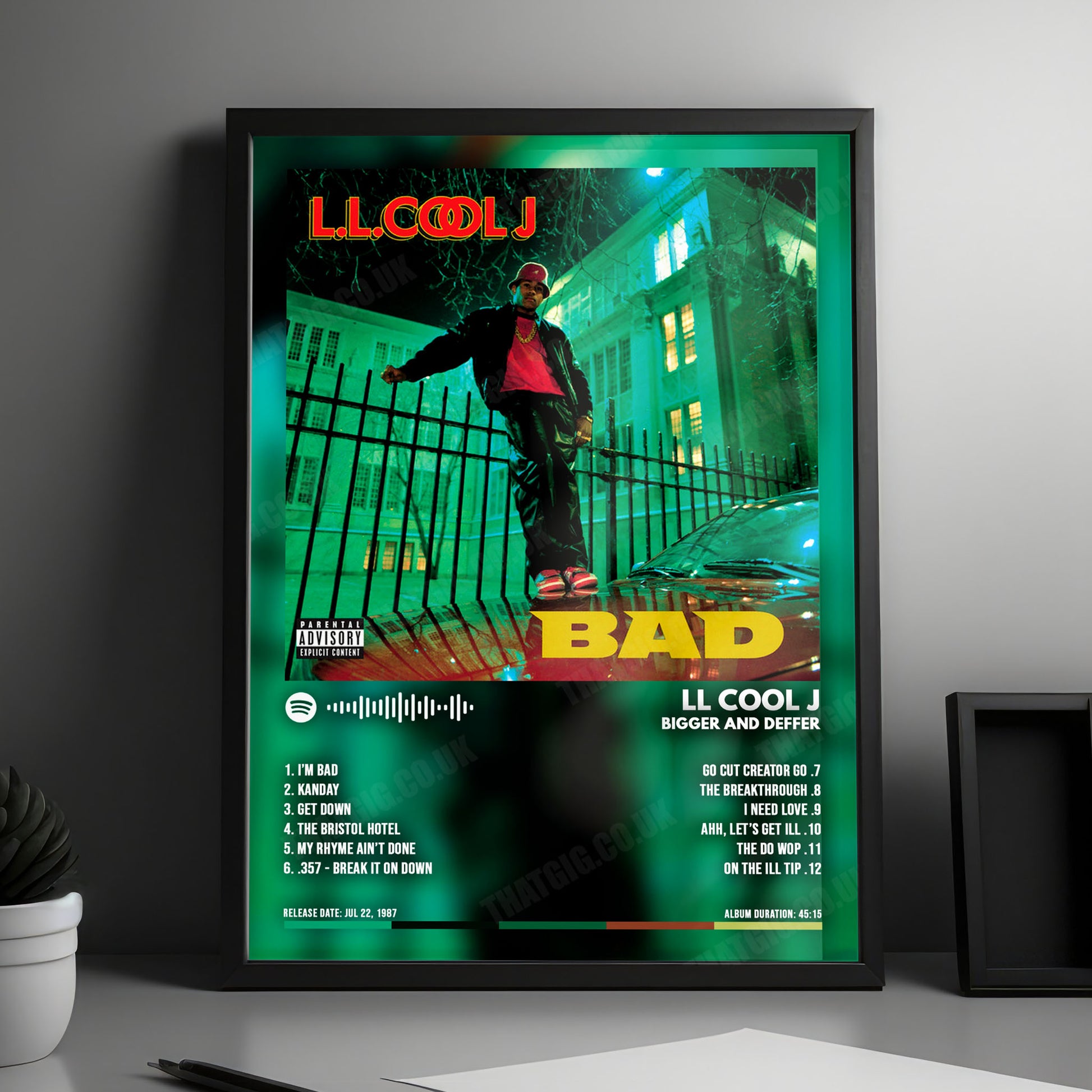 LL Cool J "Bigger And Deffer" Album Cover Poster - with Complete Tracklist