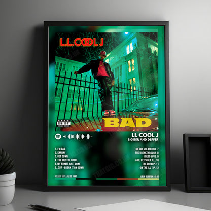 LL Cool J "Bigger And Deffer" Album Cover Poster - with Complete Tracklist
