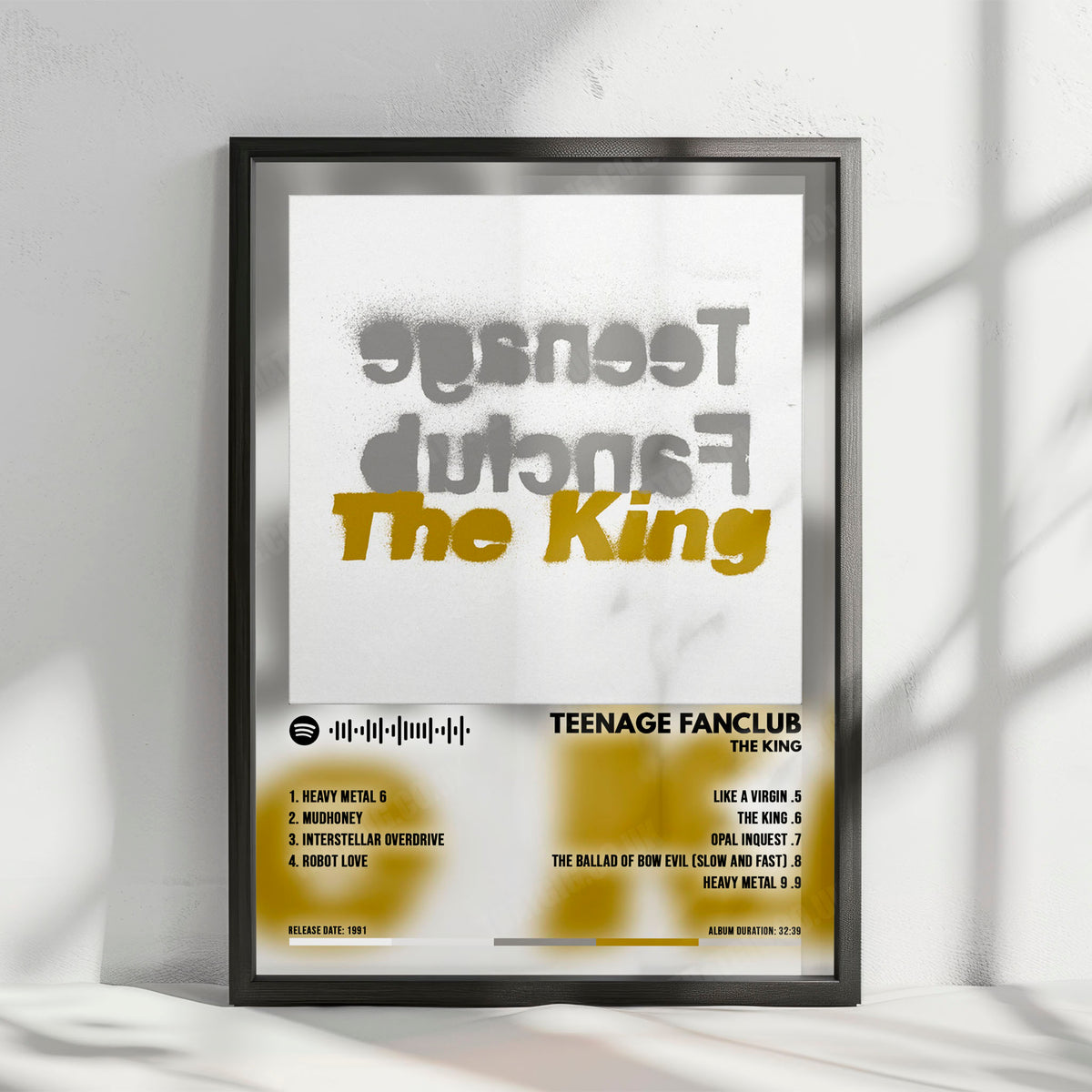 Teenage Fanclub "The King" Album Cover Poster - with Complete Tracklist