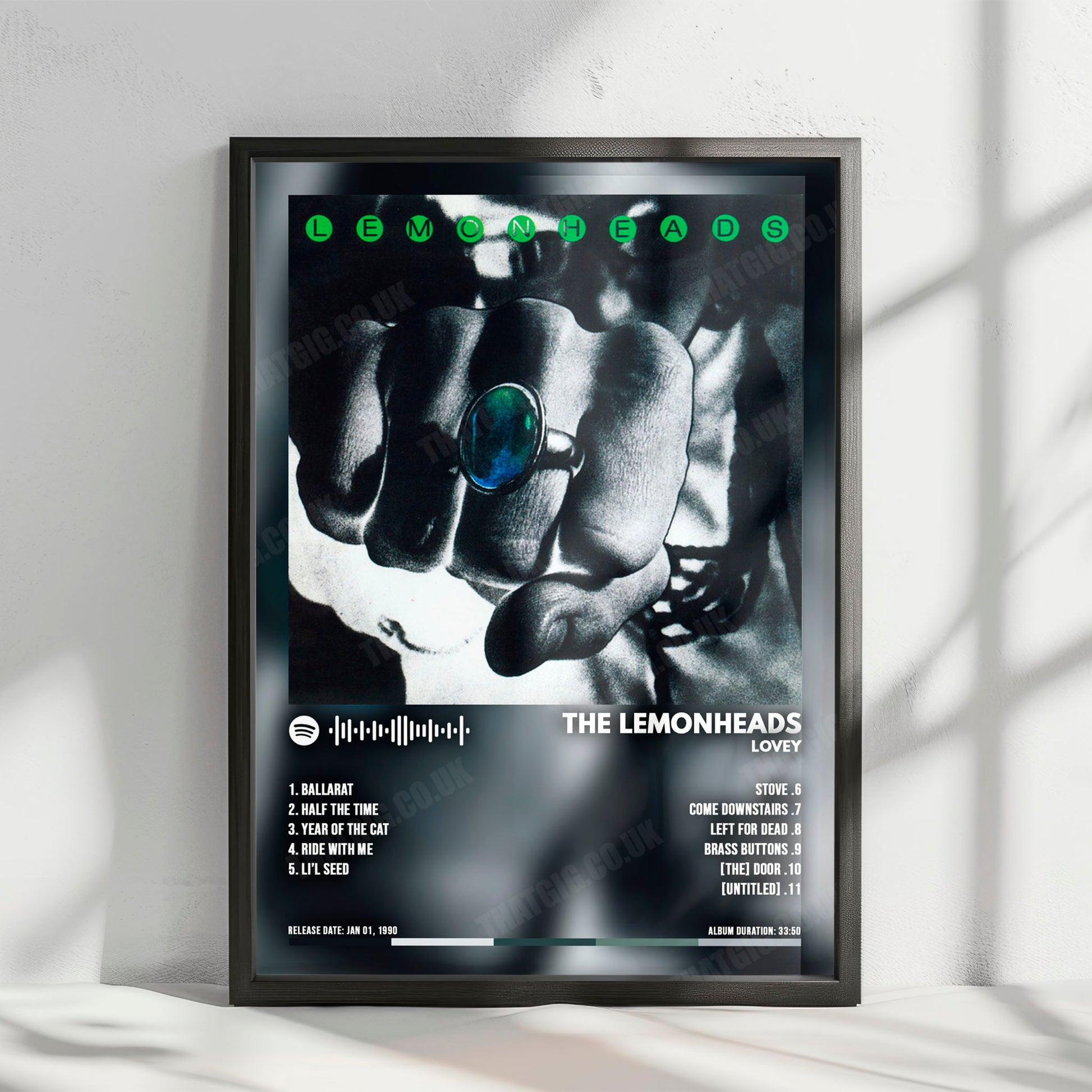 The Lemonheads "Lovey" Album Cover Poster - with Complete Tracklist