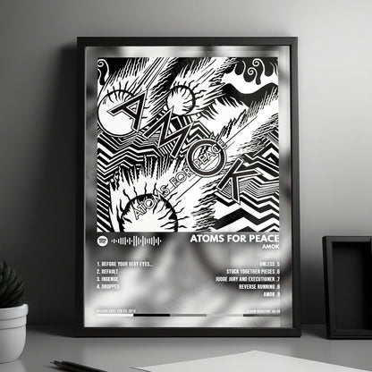 Atoms for Peace "AMOK" Album Cover Poster - with Complete Tracklist