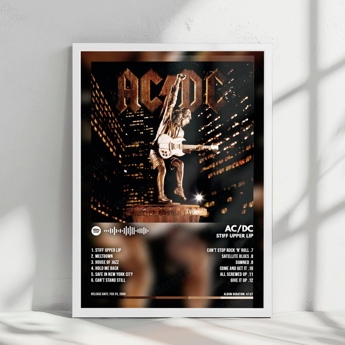 AC/DC "Stiff Upper Lip" Album Cover Poster - with Complete Tracklist
