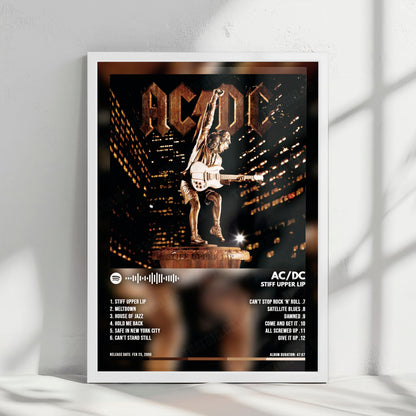 AC/DC "Stiff Upper Lip" Album Cover Poster - with Complete Tracklist
