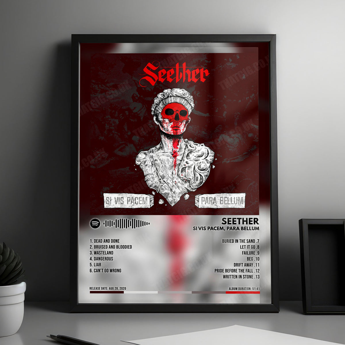 Seether "Si Vis Pacem, Para Bellum" Album Cover Poster - with Complete Tracklist