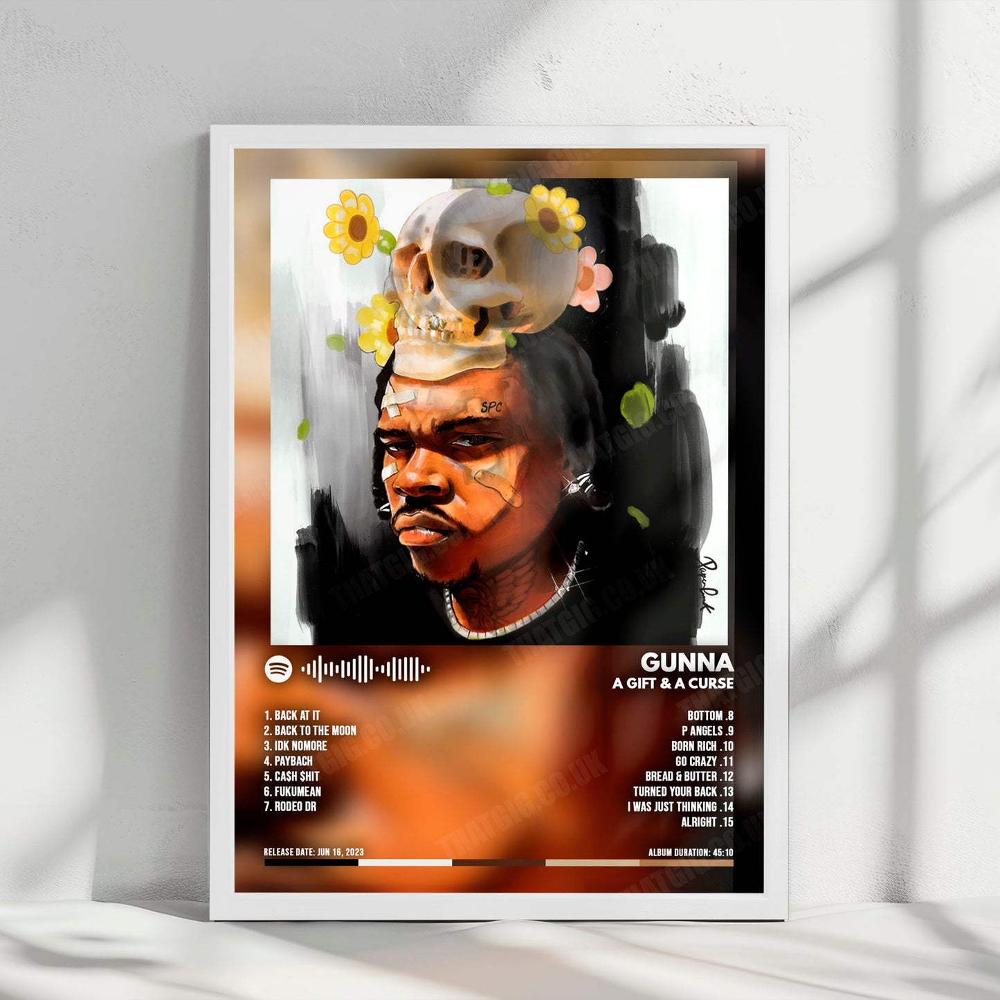 Gunna "a Gift & a Curse" Album Cover Poster - with Complete Tracklist