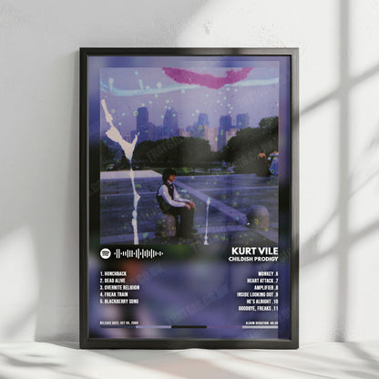 Kurt Vile "Childish Prodigy" Album Cover Poster - with Complete Tracklist