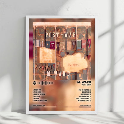 M. Ward "Post-War" Album Cover Poster - with Complete Tracklist