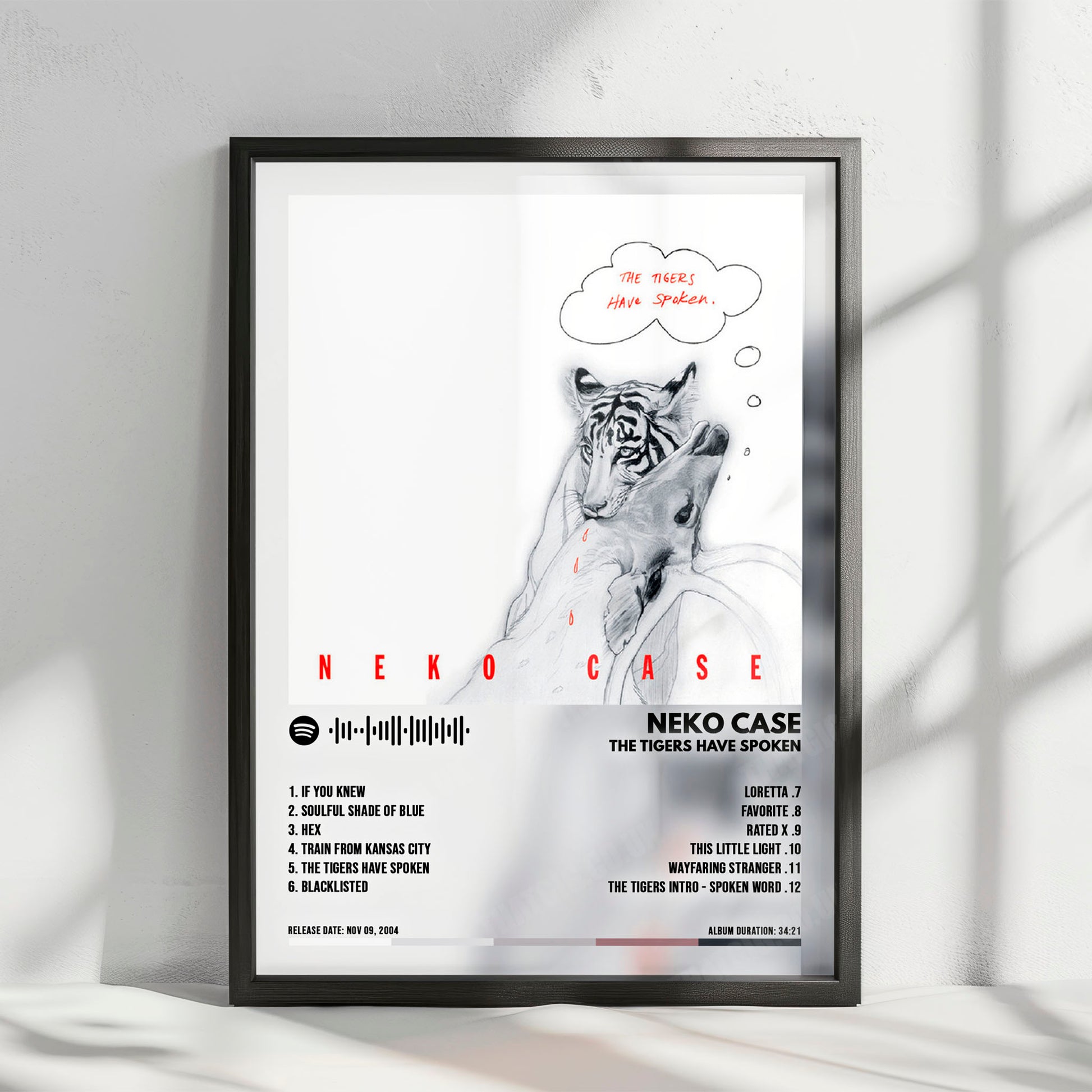Neko Case "The Tigers Have Spoken" Album Cover Poster - with Complete Tracklist