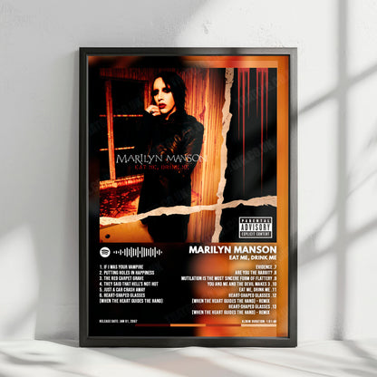Marilyn Manson "EAT ME, DRINK ME" Album Cover Poster - with Complete Tracklist