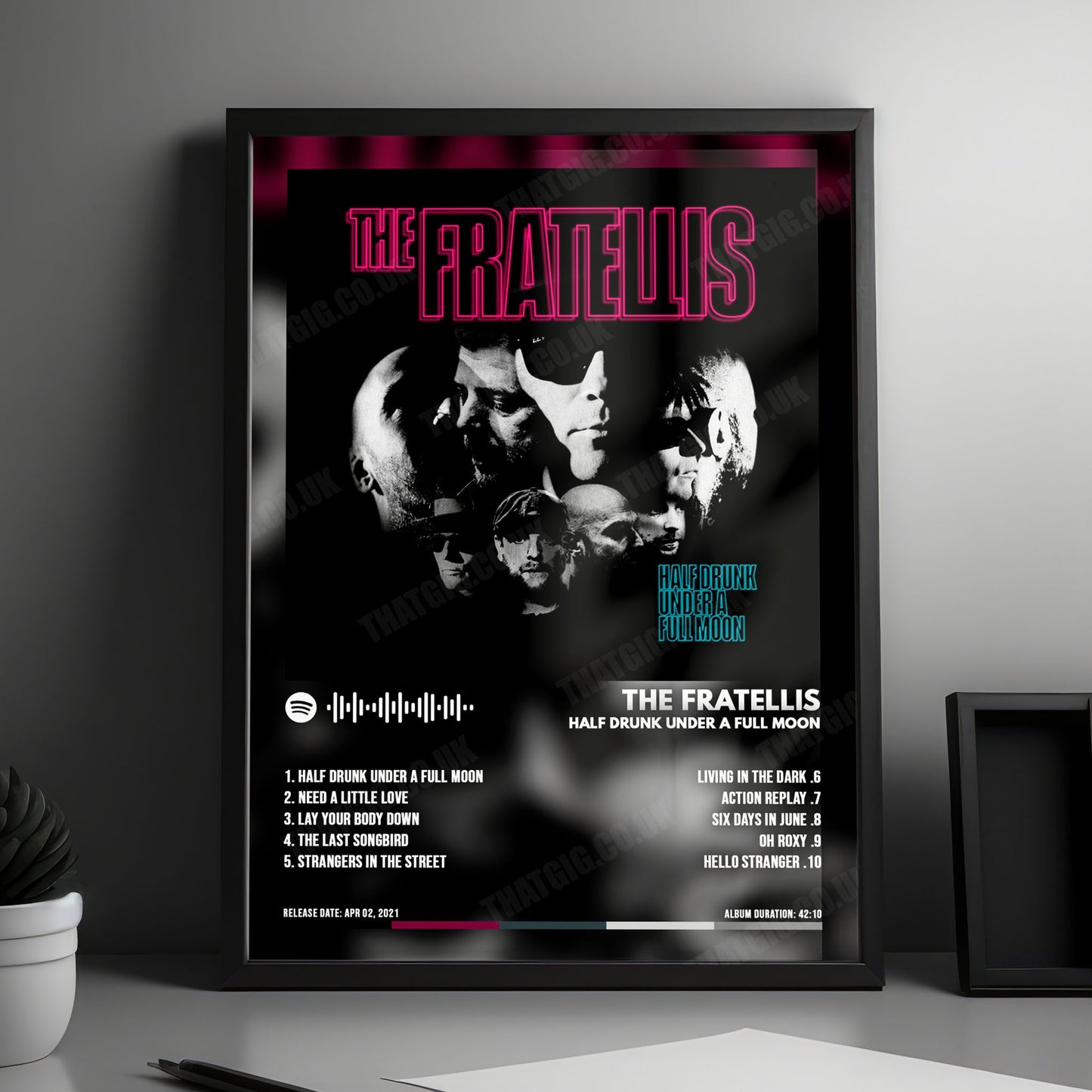 The Fratellis "Half Drunk Under a Full Moon" Album Cover Poster - with Complete Tracklist