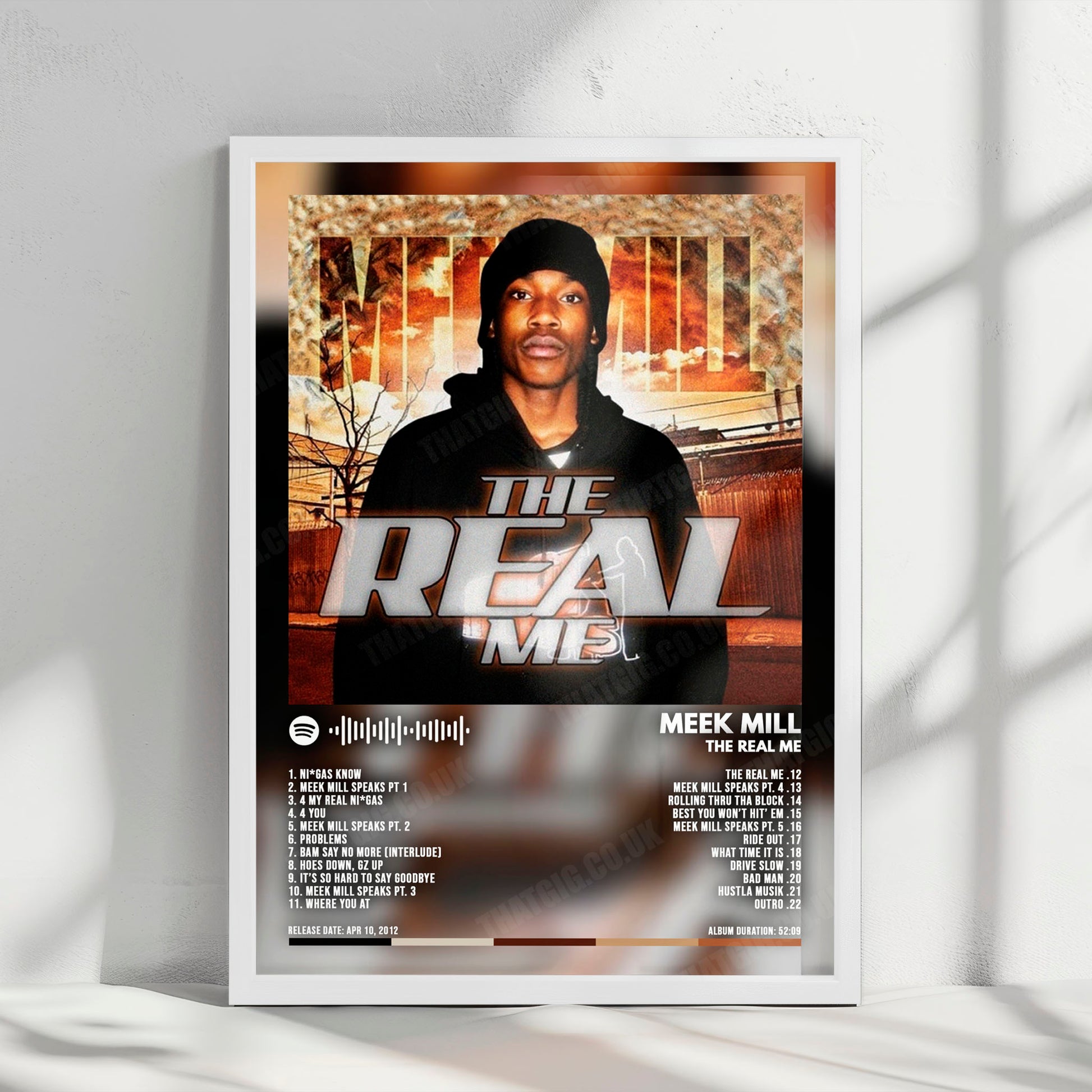 Meek Mill "The Real Me" Album Cover Poster - with Complete Tracklist