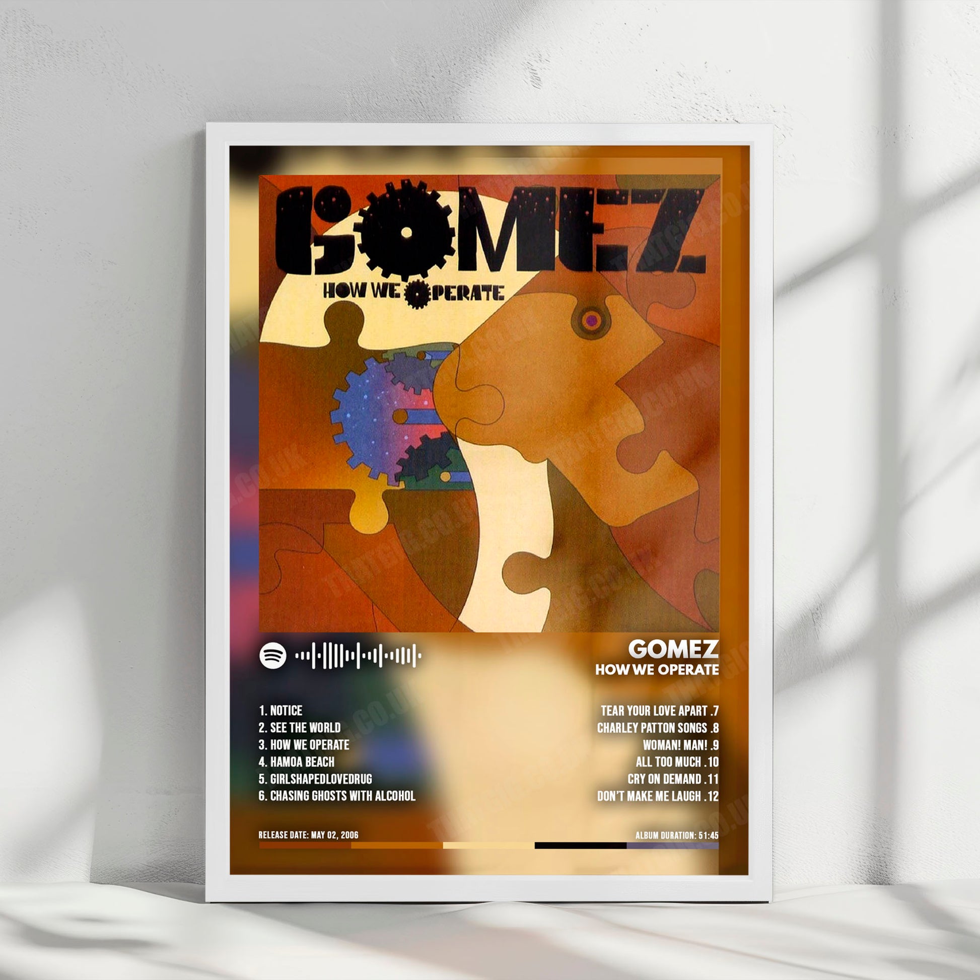Gomez "How We Operate" Album Cover Poster - with Complete Tracklist