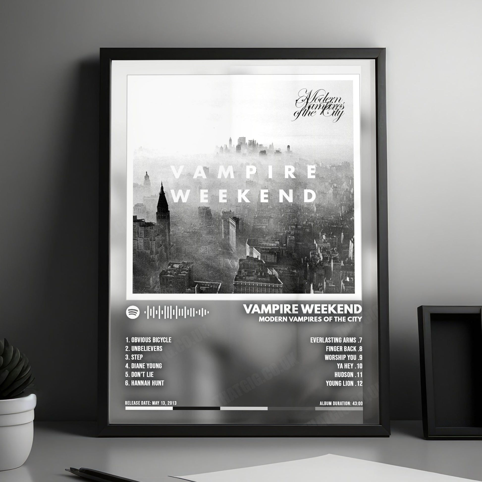 Vampire Weekend "Modern Vampires of the City " Album Cover Poster - with Complete Tracklist