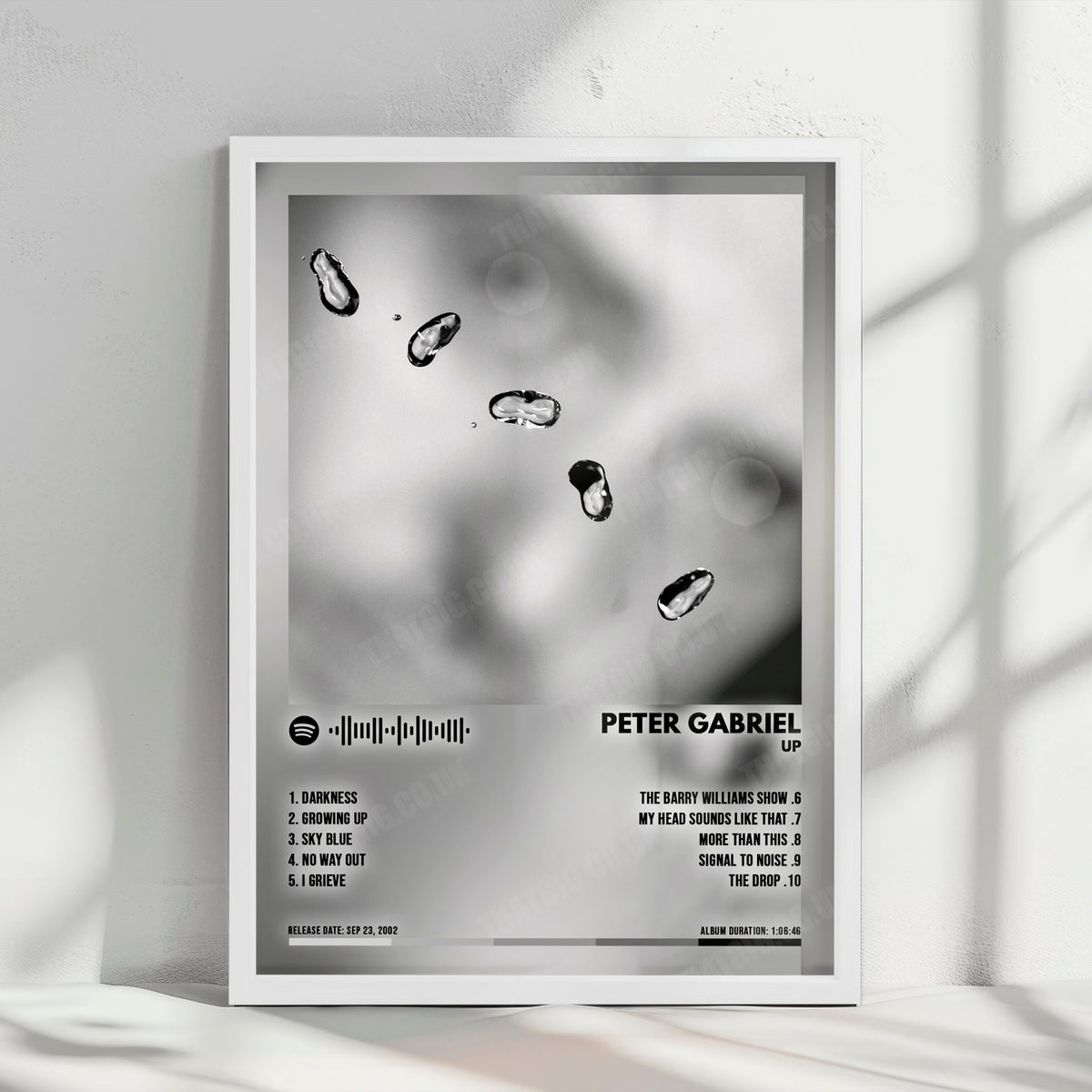 Peter Gabriel "Up" Album Cover Poster - with Complete Tracklist