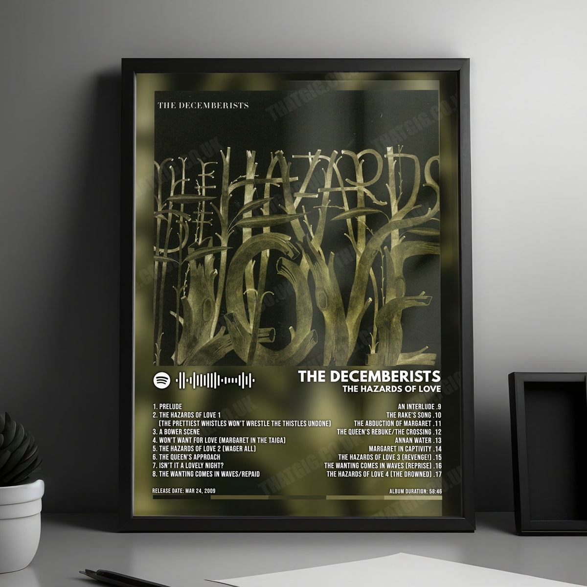 The Decemberists "The Hazards of Love" Album Cover Poster - with Complete Tracklist