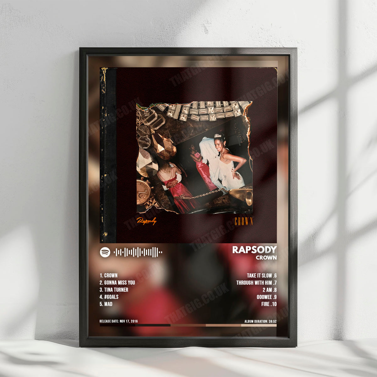 Rapsody "Crown" Album Cover Poster - with Complete Tracklist