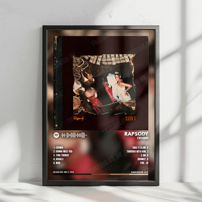 Rapsody "Crown" Album Cover Poster - with Complete Tracklist