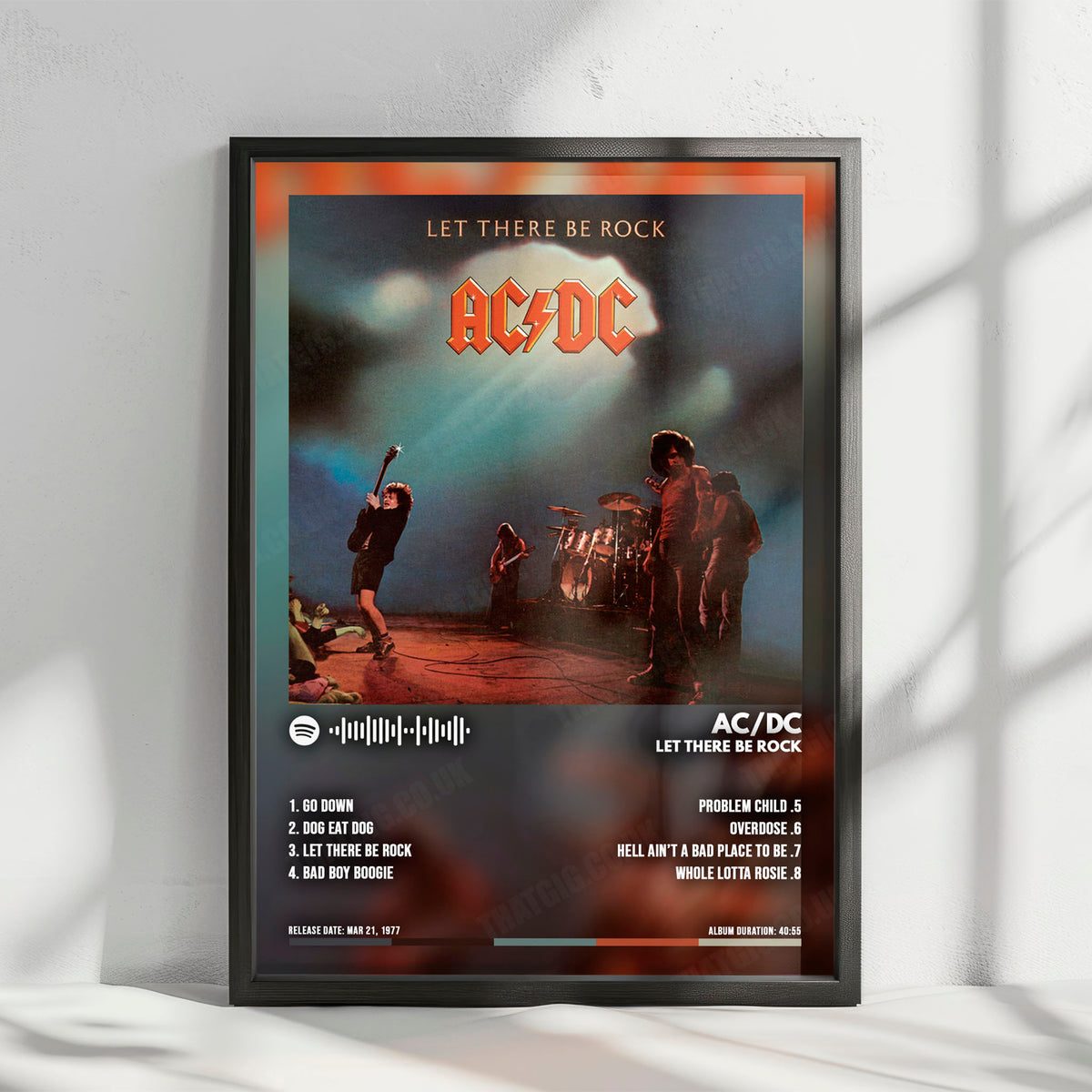 AC/DC "Let There Be Rock" Album Cover Poster - with Complete Tracklist