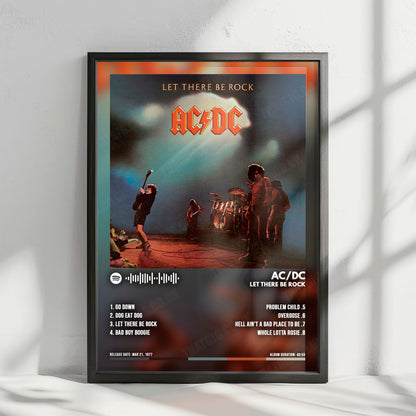 AC/DC "Let There Be Rock" Album Cover Poster - with Complete Tracklist